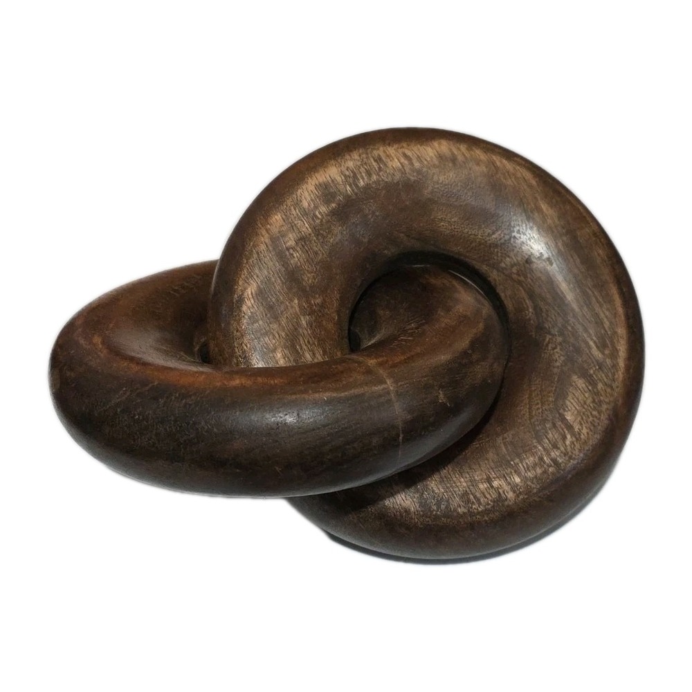 Creative Co-Op Mango Wood Chain Link, Burnt Finish, Table Decor